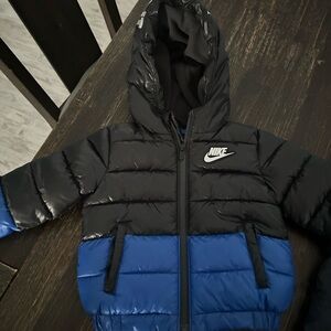 Nike Black and Blue Puffer Jacket 24 months